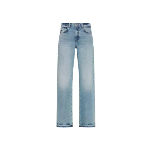 SEVEN FOR ALL MANKIND Джинсовые светло-голубые женские джинсы
