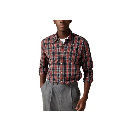 J.Crew Черный Красный Мужская Рубашка