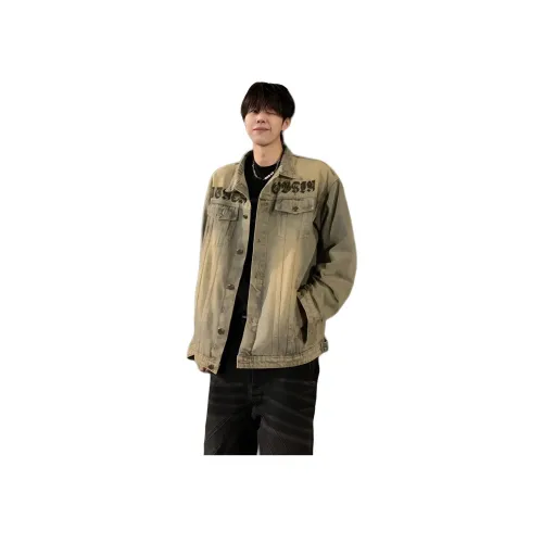 KIRHNE Желтый Грязь Унисекс Джинсовые Куртки