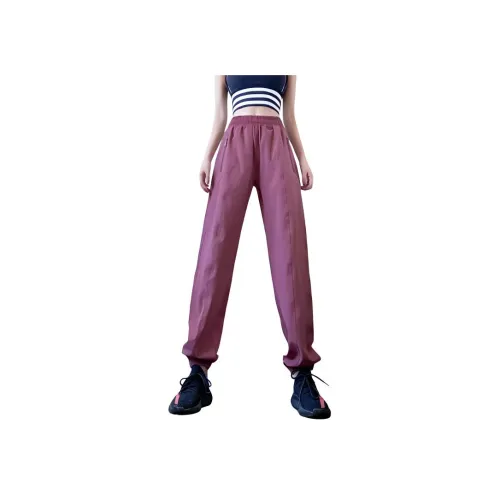 Lan Pattern Повседневные брюки Женские Сливовый