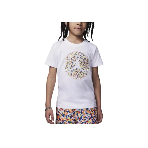 Джордан T-рубашка POOLSIDE Jumpman для маленьких детей графическая T-рубашка белый для детей в возрасте 3-7 лет