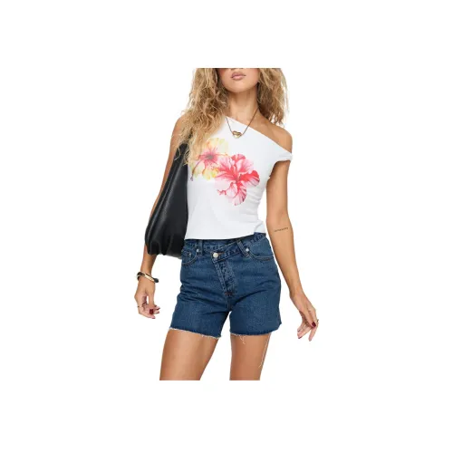 PRINCESS POLLY XENA Джинсовые шорты Джинсовые шорты Женские MID Синий WASH Средне-голубой Моюемый