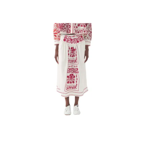 ANTIK BATIK Красный Женские Повседневные Длинные Юбки