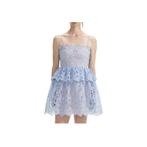 Self Portrait Slip Dress Women's Mist Blue