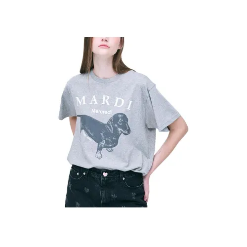 MARDI MERCREDI Серый белый Женские футболки