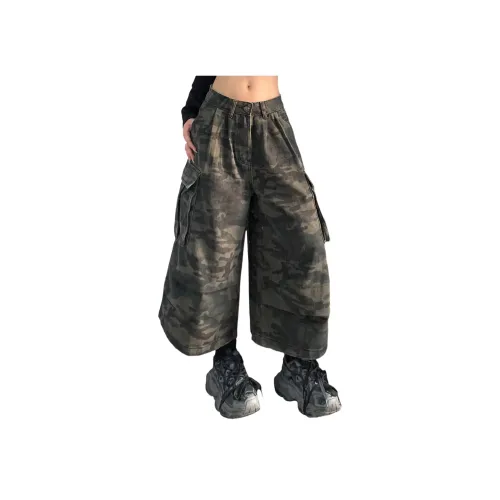 GANGZAI Камуфляж Многоцветный Унисекс Джинсовые шорты