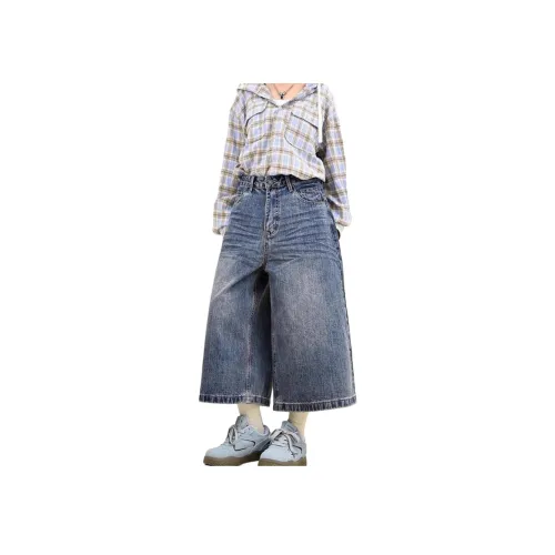 KVIV Blue Men's Denim Shorts KVIV Синий Мужские Джинсовые Шорты