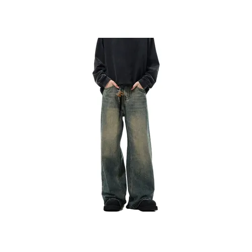 RENBEN Промытый цвет Унисекс Джинсы