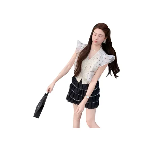 Fish Rabbits Шифон Рубашка Женские