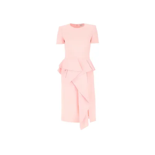 Alexander McQueen Розовые Женские Платья с Коротким Рукавом