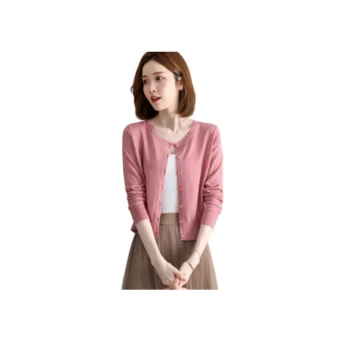 MJ Женские Однотонный V-образный вырез Трикотаж Женский