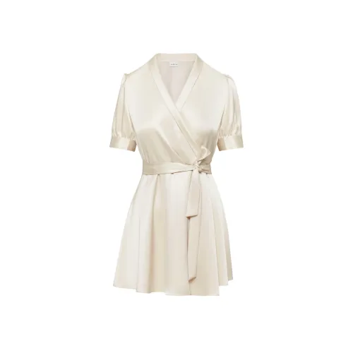 ARITZIA BABATON Hyde Satin Mini Dress Short Sleeved Dress Women's Matte Pearl Matte Pearl