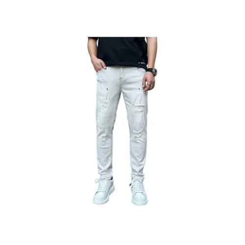 HIPHOPPUNKS Mist Gray Men's Jeans HIPHOPPUNKS Мист Серый Мужские Джинсы