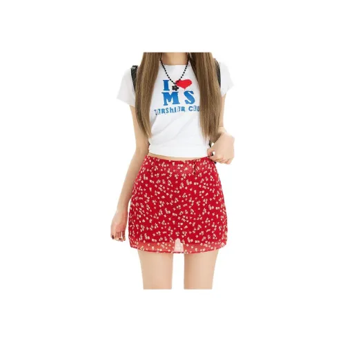 Concubine Zhu Повседневные короткие юбки Женские Красный