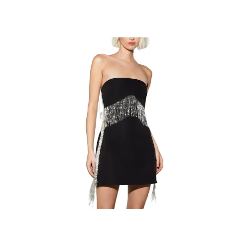 NASTY GAL Премиум Tailored Beaded Fringe Мини Sleeveless Dress Women's Black