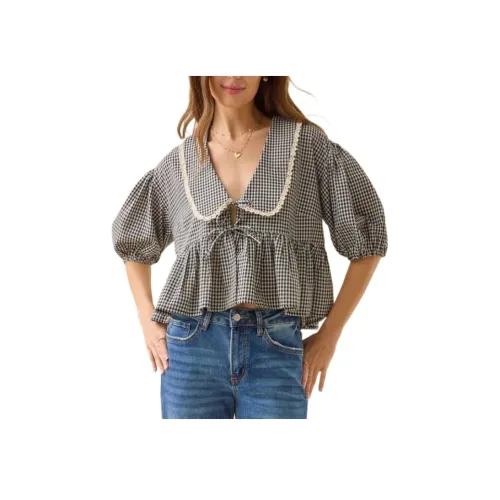 ALTAR'D STATE Айвори Черный Многоцветный Женская Рубашка