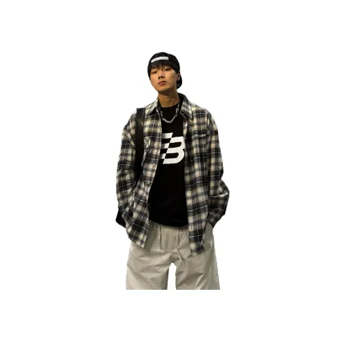 DEAR BETSY Синяя клетка Унисекс Рубашки