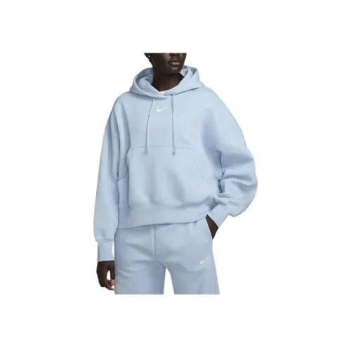 nike Sportswear Phoenix Fleece Толстовка Женская Светло-Серая Синяя