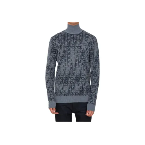 BALMAIN Серые Мужские Свитера