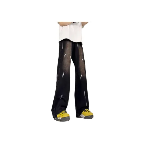 HELEH Грязные Окрашенные Черные Унисекс Джинсы