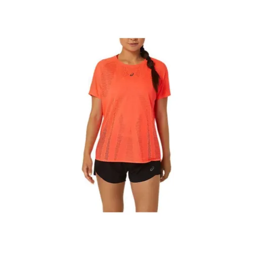 Asics Metarun SHORT SLEEVE TOP T Рубашка Женские Оранжевый
