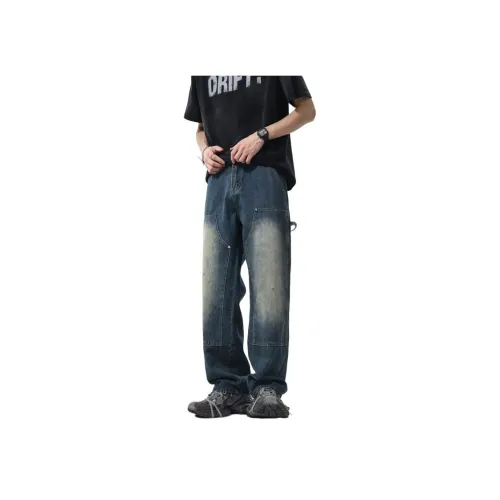 HIPHOPPUNKS Винтажные синие унисекс джинсы