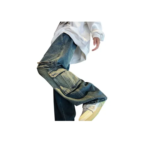 DJ.SPIRIT Ностальгический синий унисекс джинсы