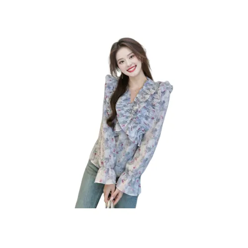 Wbwq Женские Шифоновые Рубашки