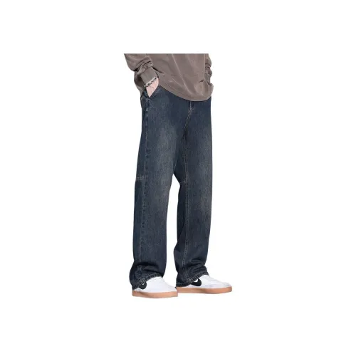 SLLAVIF Винтажные синие мужские джинсы