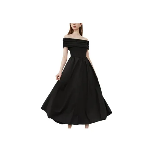 DPLAY Классическое черное женское платье без рукавов