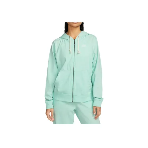 nike Sportswear Спортивный зал Винтаж Женские Full Zip Hoodie Куртки Пальто Женские Мятно-зеленый