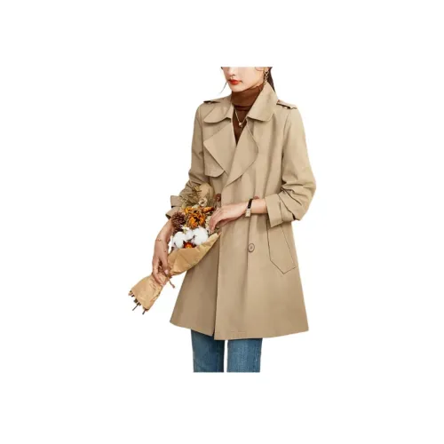 Mo Han Yi Mei Тренчкот Женский Хаки