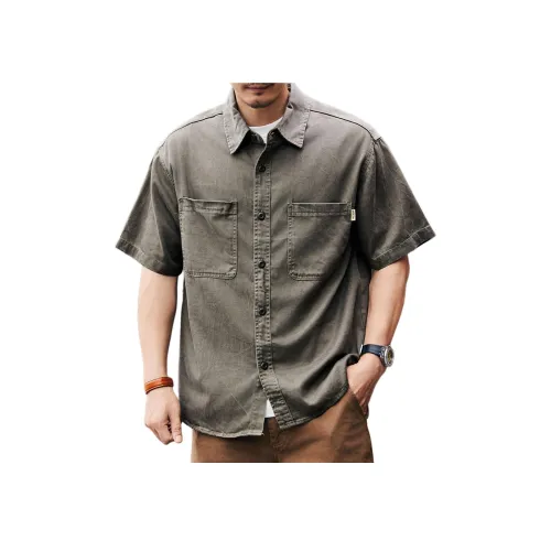 GELANLU Летняя рубашка свободный крой унисекс