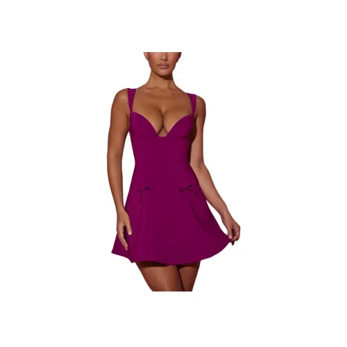 OH POLLY SS25 Janelle Slip Платье Женское Сливовый Сливовый