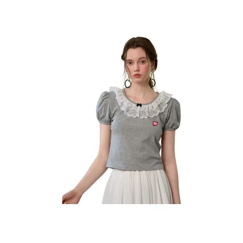 CHOCOOLATE Рукав буф T Рубашка Женская Серого цвета