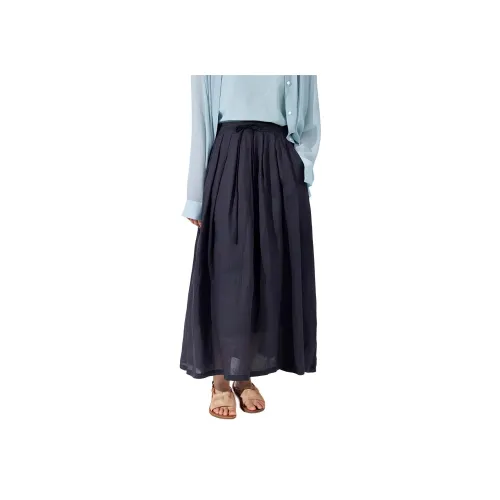 ZIMO Повседневный Длинный Юбка Женская Темно-синий