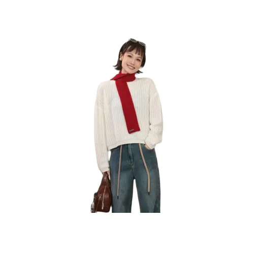 MEIYANG Экрю Женские Свитера