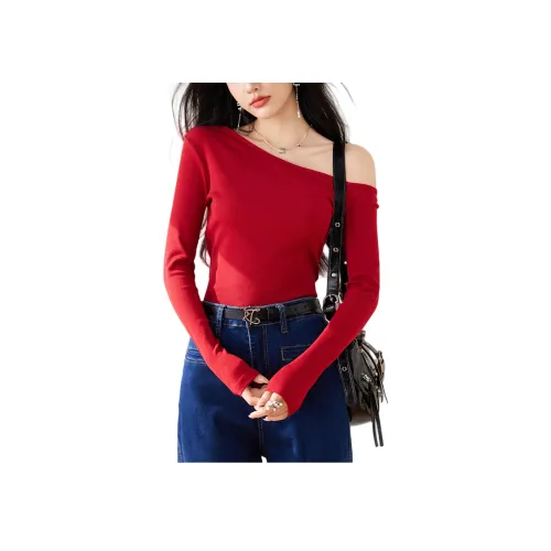 TUSHIFEI Red Женские Т-рубашки