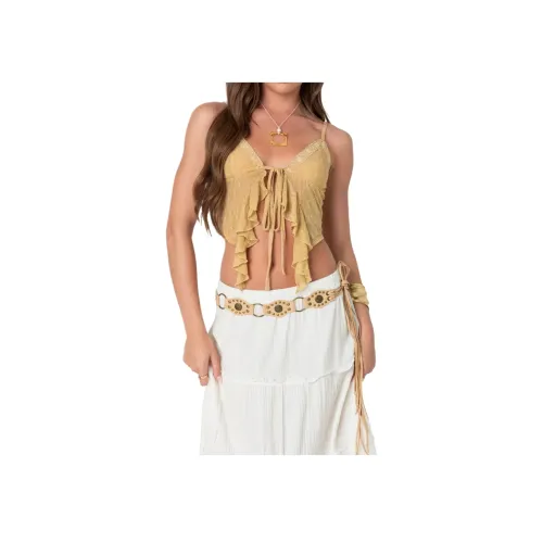 Edikted YOLA Вышитый галстук Передний топ Топ с бретелями Женские