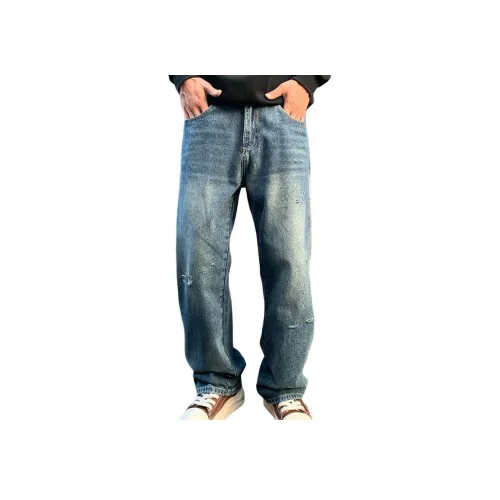 SONGS ALONG Джинсы Унисекс Ностальгический синий