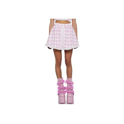 Dolls Kill Sugar Thrillz Smore Sweetness GINGHAM Круг Юбка Повседневные короткие юбки Женские GINGHAM Клетчатый