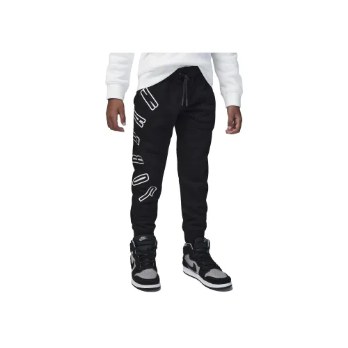 Детский Jordan Вязаные Тренировочные Штаны MJ Flight MVP Флисовые Штаны Черные