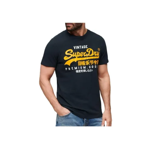 SUPERDRY Морской Синий Мужская Футболка
