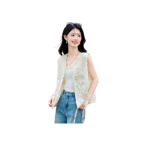SHANGJING Светлый Абрикос Женский Жилеты