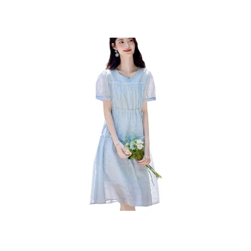 Still Quiet Короткий рукав Платье Женское