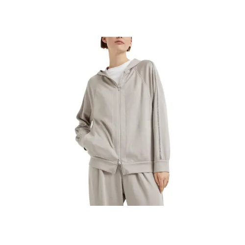 Brunello Cucinelli Светло-серые Женские Куртки