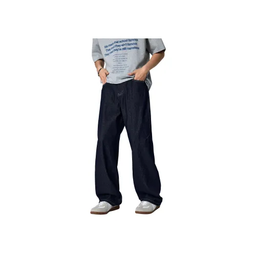 KM Темно-синие унисекс джинсы