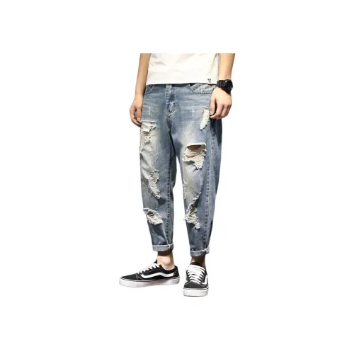 JIKENDI Светло-синие мужские джинсы