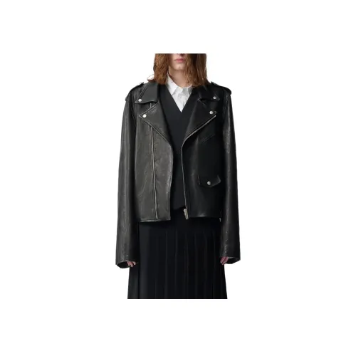 Ann Demeulemeester Черные Мужские Кожаные Куртки