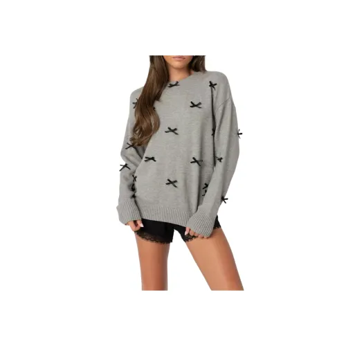 Edikted Satin Effect Bow Oversized Sweater Women's